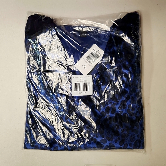 ❤️NWT VINTAGE TORRID BODYSUIT LEOPARD ANIMAL PRINT STRETCH VELVET PUFFY SLEEVES - Picture 9 of 16